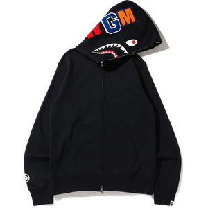 A Bathing Ape Shark Full Zip Hoodie (SS22) - Black Bape