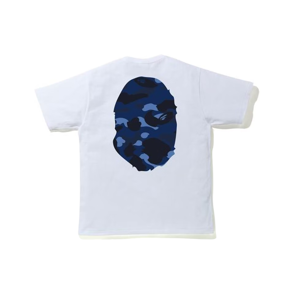 A Bathing Ape Color Camo Big Ape Head Tee - White/Navy SS20 Bape