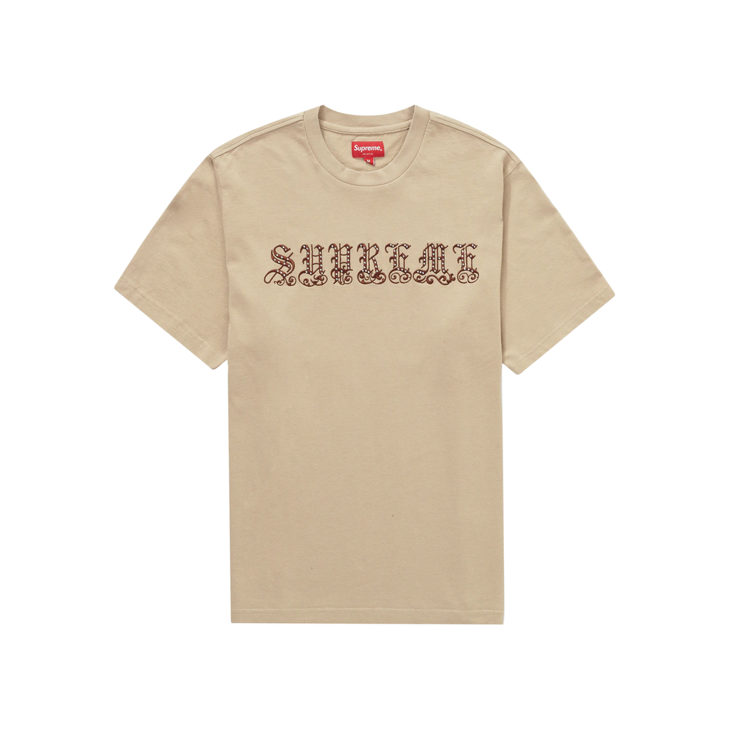 Supreme Old English Rhinestone S/S Top - Tan – Grails SF Supreme Old English Rhinestone S/S Top - Tan – Grails SF