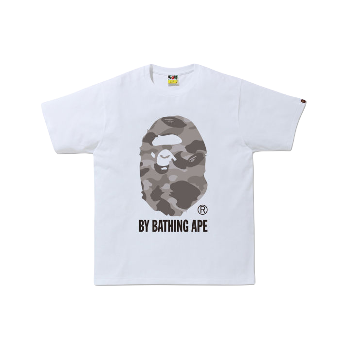 A Bathing Ape Color Camo By Bathing Ape Tee - White/Grey Bape