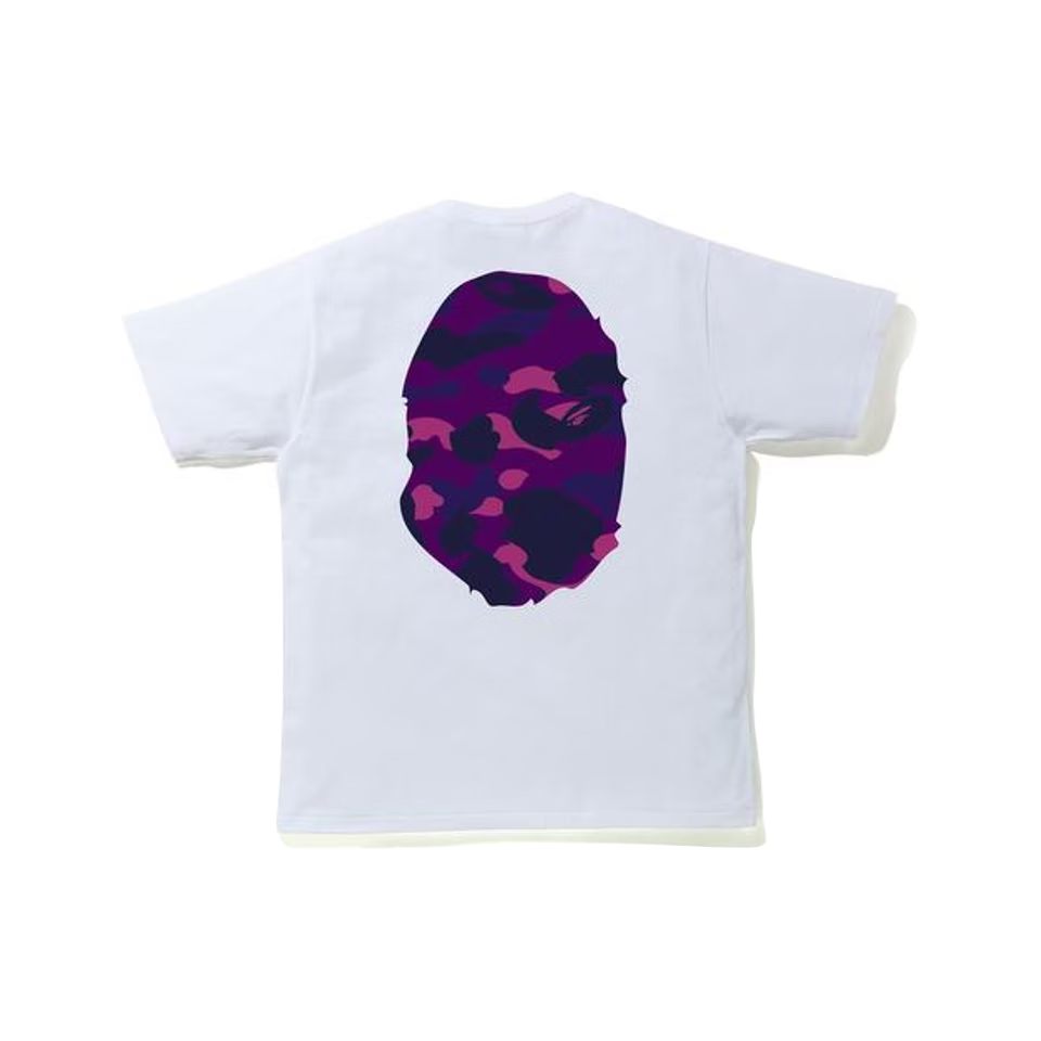 A Bathing Ape Color Camo Big Ape Head Tee - White/Purple (SS20) Bape