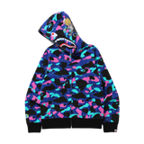 A Bathing Ape x Kid Cudi Shark Full Zip Hoodie - Navy Blue