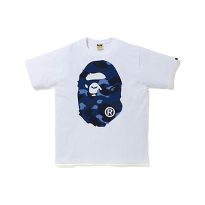 A Bathing Ape Color Camo Big Ape Head Tee - White/Navy SS20 Bape