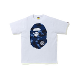 A Bathing Ape Color Camo Big Ape Head Tee - White/Navy SS20