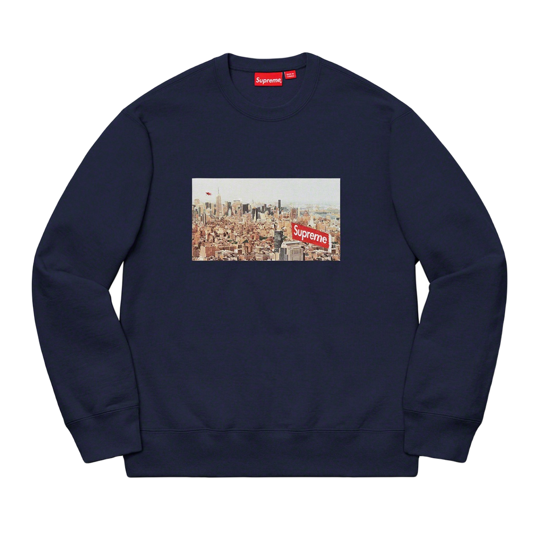 Supreme Aerial Crewneck - Navy - Used Supreme