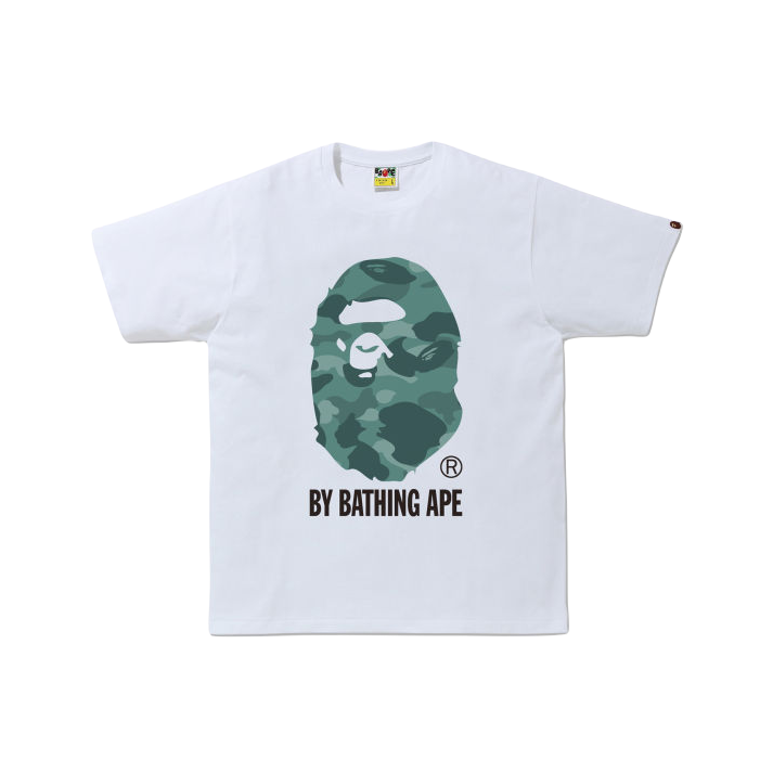 A Bathing Ape Color Camo By Bathing Ape Tee - White/Mint Bape