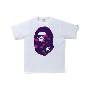 A Bathing Ape Color Camo Big Ape Head Tee - White/Purple (SS20) Bape