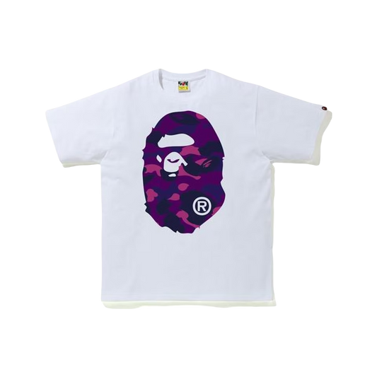 A Bathing Ape Color Camo Big Ape Head Tee - White/Purple (SS20)