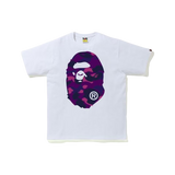 A Bathing Ape Color Camo Big Ape Head Tee - White/Purple (SS20)