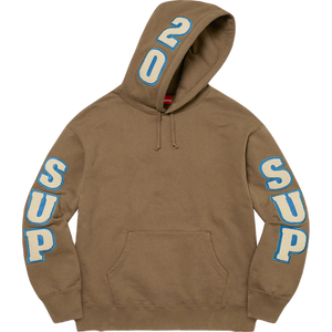 Supreme Chenille Hooded Sweatshirt - Olive Brown - Used Supreme