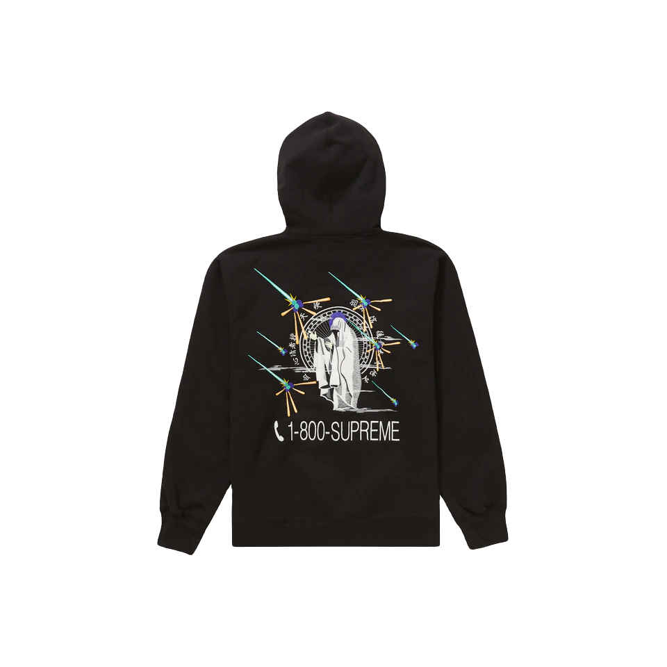 Supreme 1-800 Hooded Sweatshirt - Black - Used Supreme
