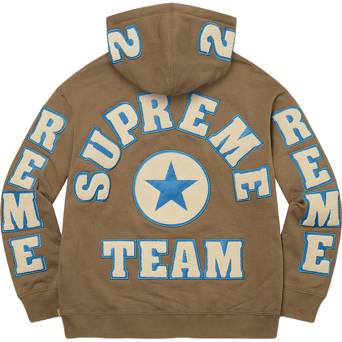 Supreme Chenille Hooded Sweatshirt - Olive Brown - Used Supreme