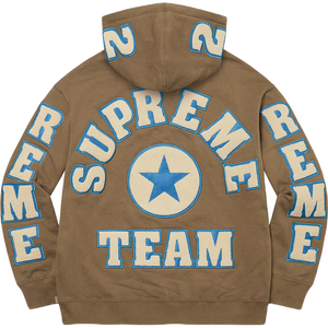Supreme Chenille Hooded Sweatshirt - Olive Brown - Used Supreme