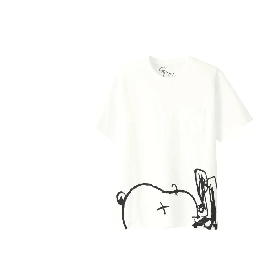 Kaws x Uniqlo x Peanuts Snoopy Face Pocket Tee - White - Used