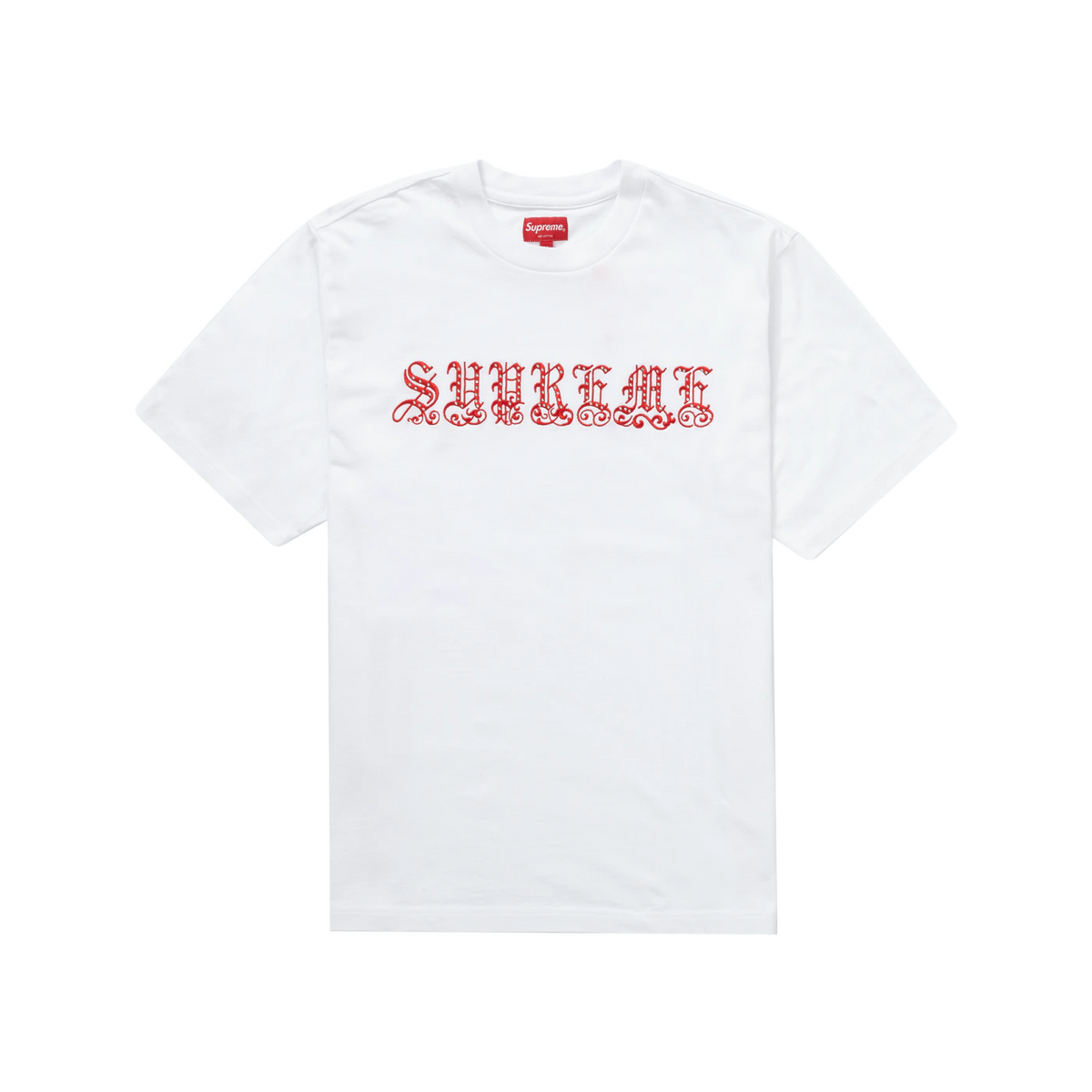 Supreme Old English Rhinestone S/S Top - White Supreme
