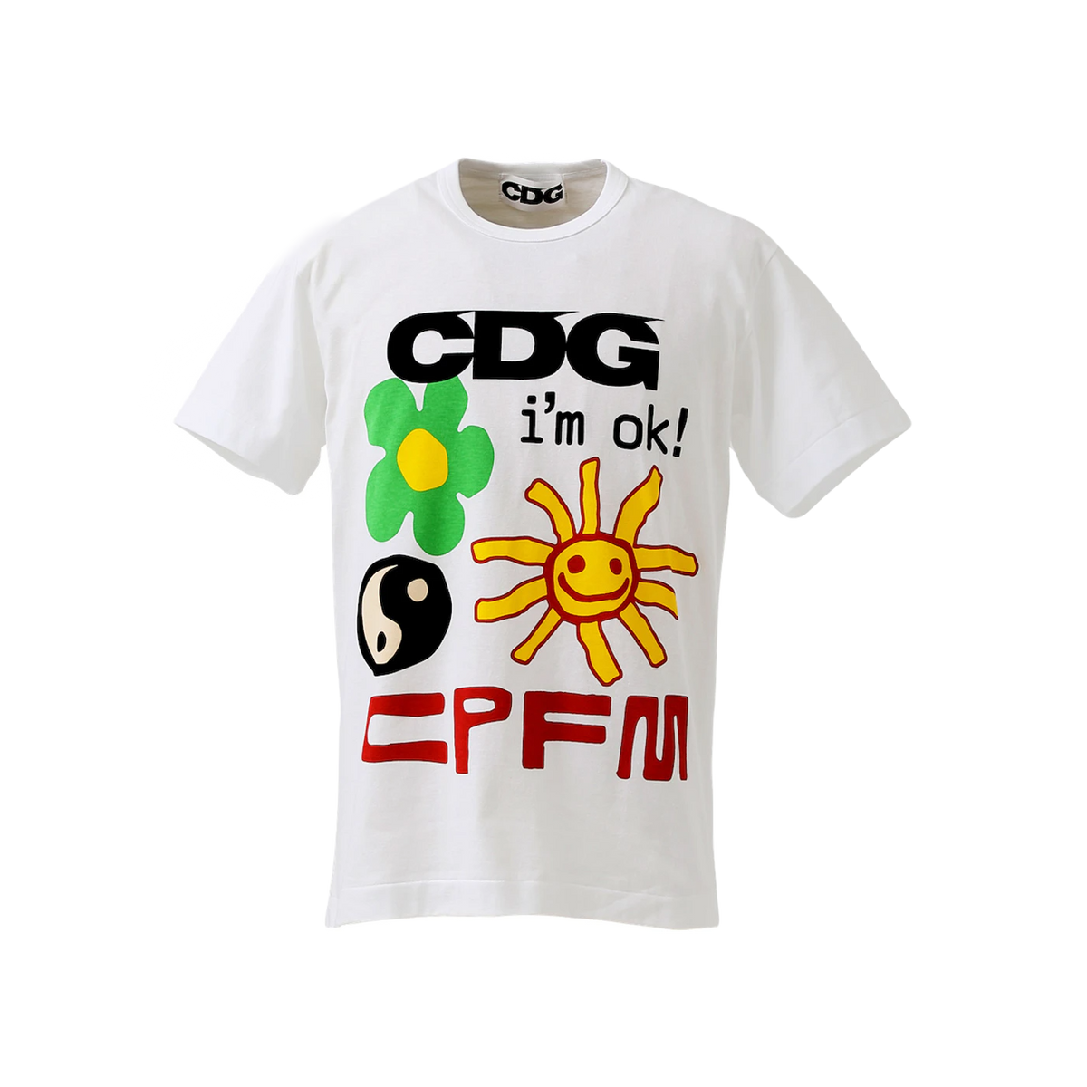 Cactus Plant Flea Market x CDG I'm Okay T-Shirt - White - Used Cactus Plant Flea Market