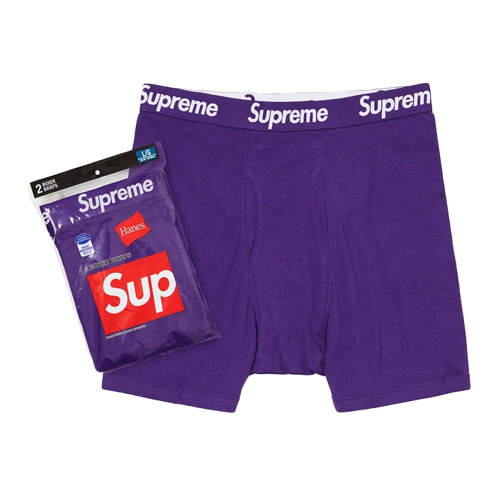 Supreme Hanes Boxer Briefs - Purple (2Pack) Supreme