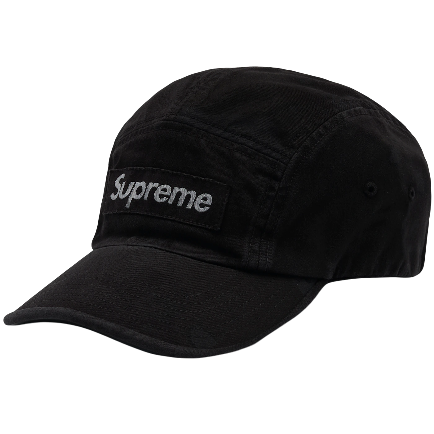 Supreme Overdyed Camo Camp Cap - Black