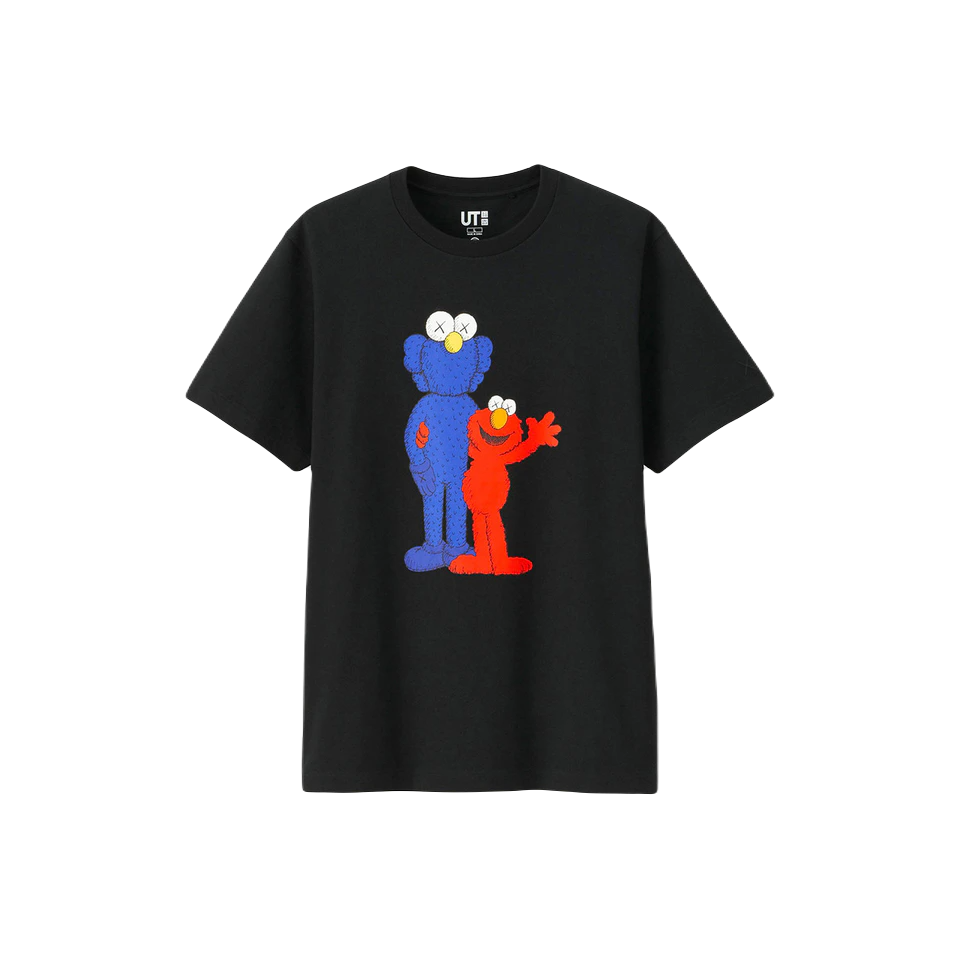 Kaws x Uniqlo x Sesame Street BFF Elmo Tee - Black - Used