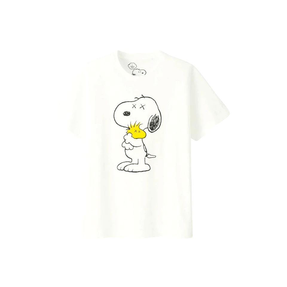 Kaws x Uniqlo x Peanuts Snoopy & Woodstock Tee - White - Used Kaws