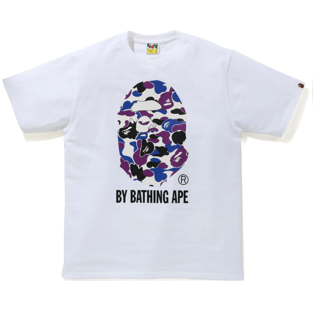 A Bathing Ape HK 15th Anniversary Reflective Big Ape Head Tee - White Bape