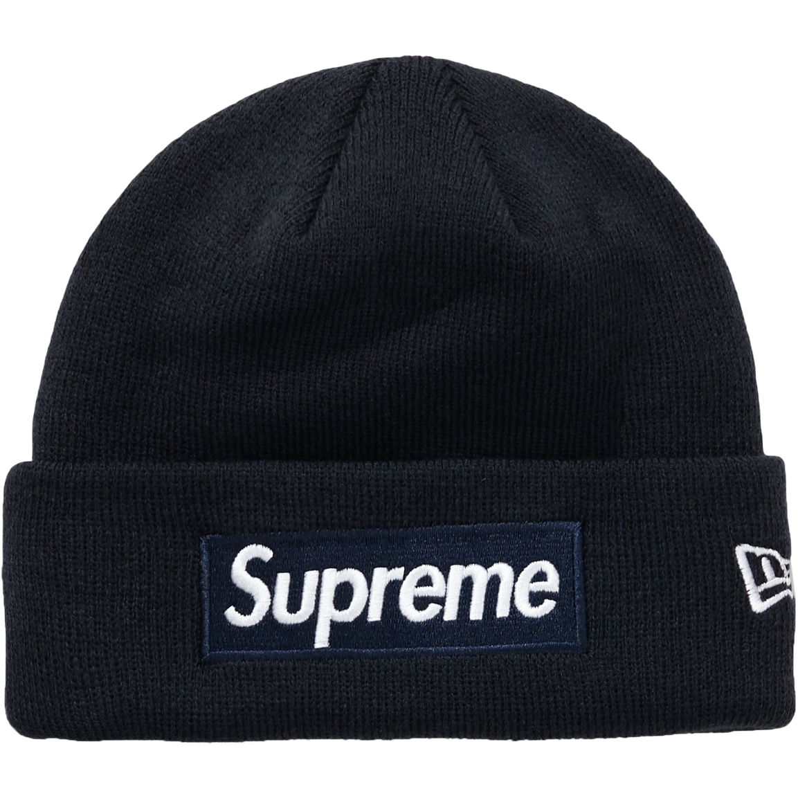 Supreme New Era Box Logo Beanie - Navy FW18 - Used Supreme