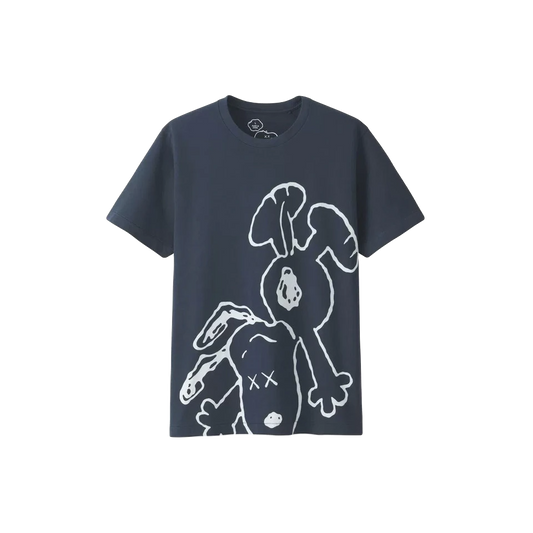 Kaws x Uniqlo x Peanuts Snoopy Falling Tee - Navy