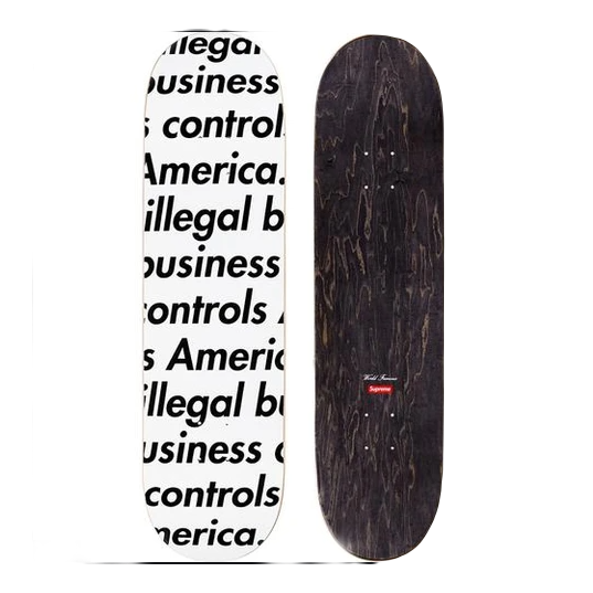 Supreme Illegal Business Skateboard - White