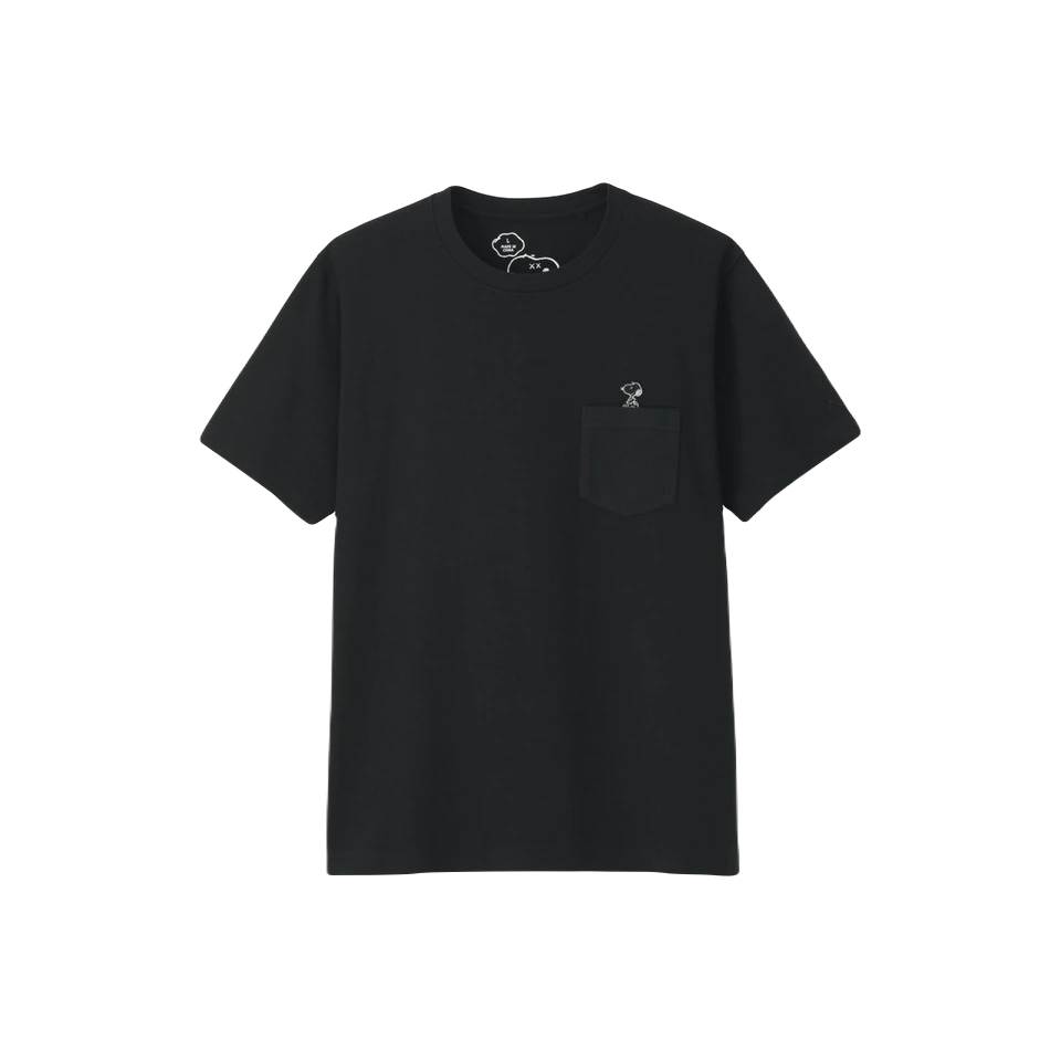 Kaws x Uniqlo x Peanuts Snoopy Pocket Tee - Black - Used Kaws