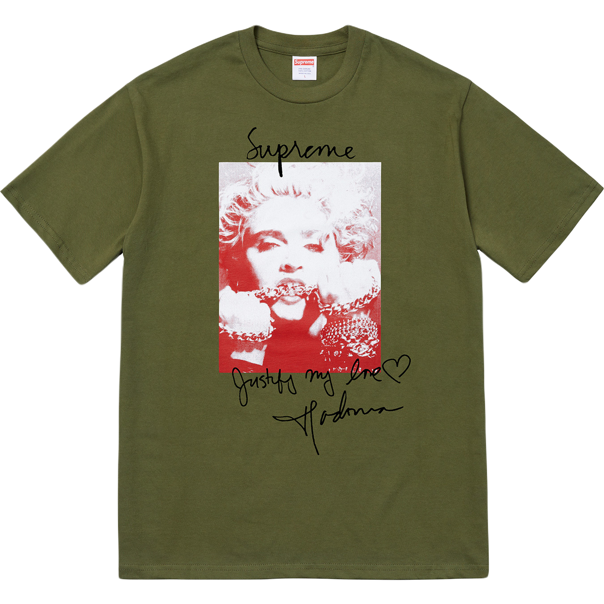 Supreme Madonna Tee - Olive Green - Used Supreme