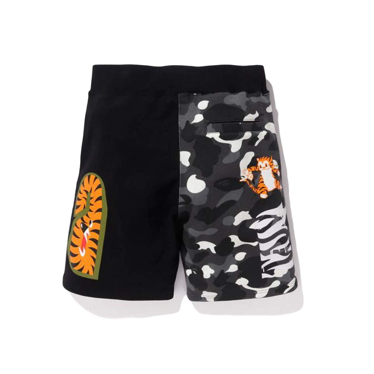 A Bathing Ape City Camo Tiger Shark Sweat Short - Black - Used Bape