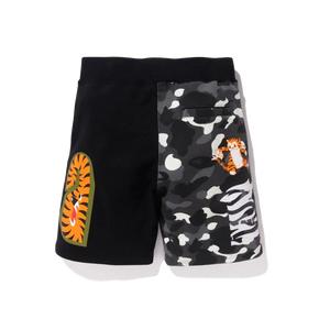 A Bathing Ape City Camo Tiger Shark Sweat Short - Black - Used Bape