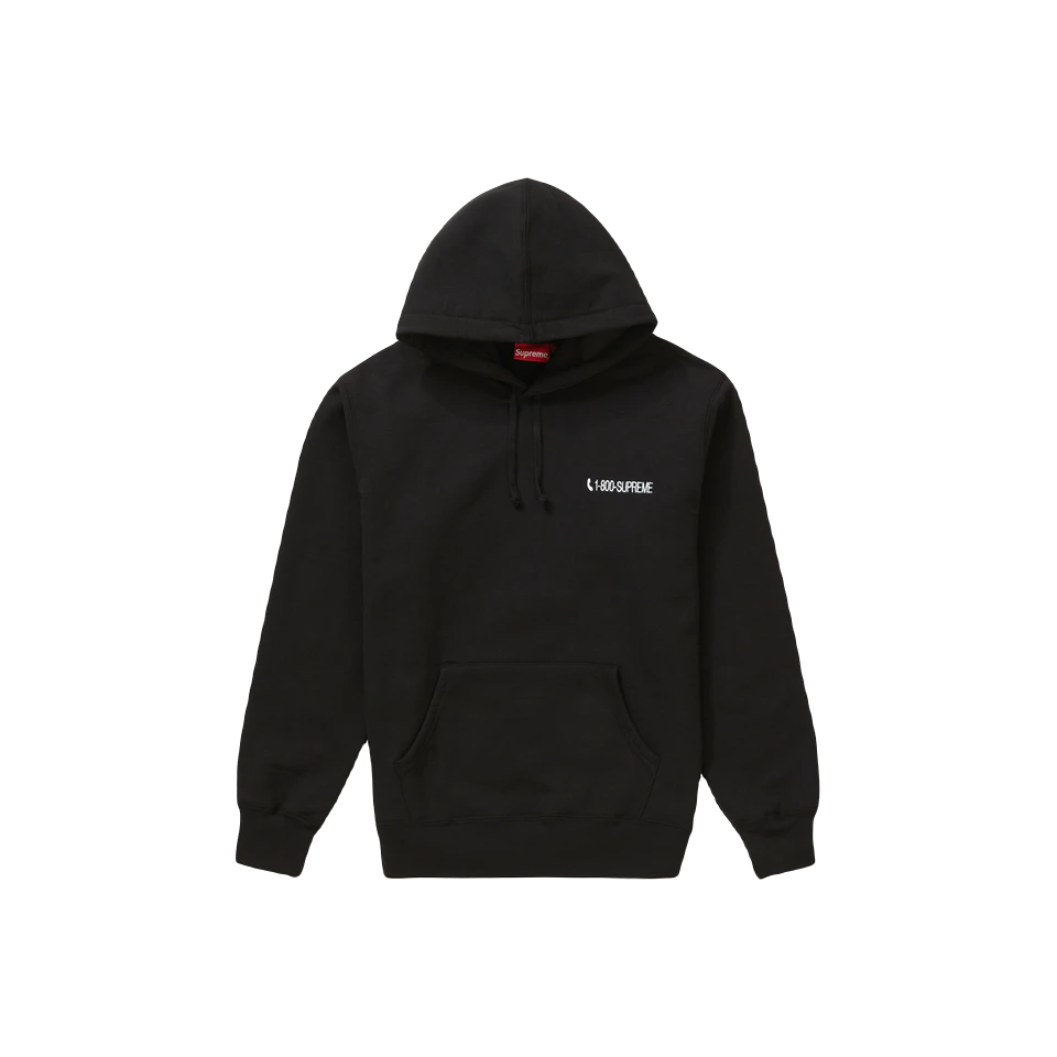 Supreme 1-800 Hooded Sweatshirt - Black - Used Supreme