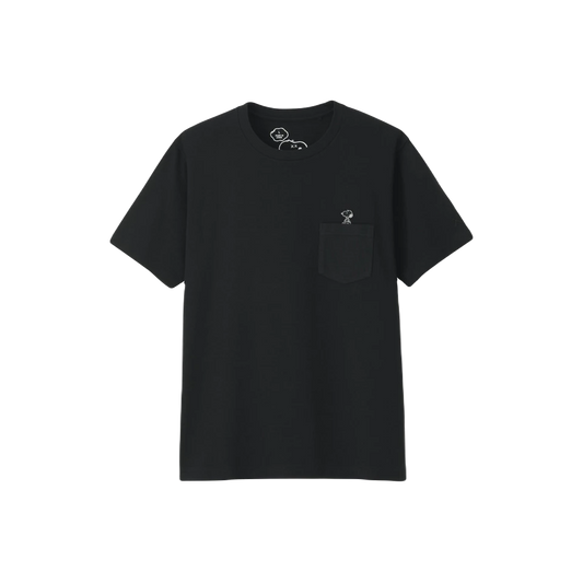 Kaws x Uniqlo x Peanuts Snoopy Pocket Tee - Black