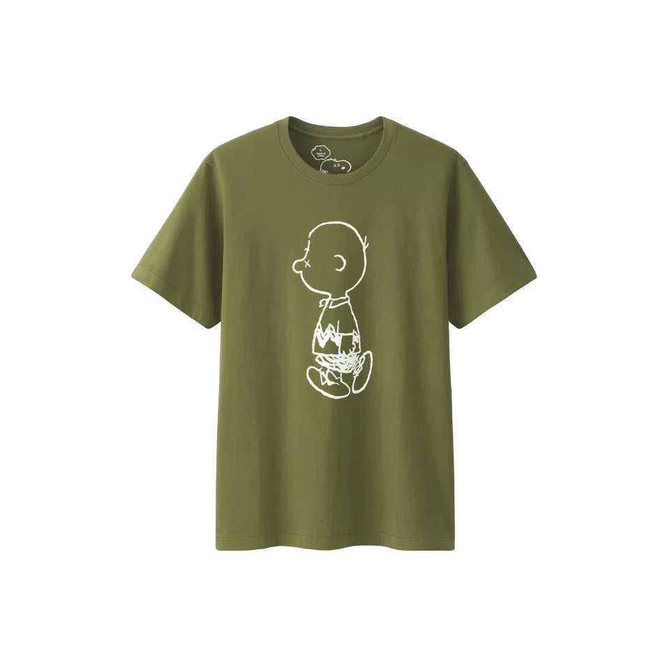Kaws x Uniqlo x Peanuts Charlie Brown Tee - Olive - Used