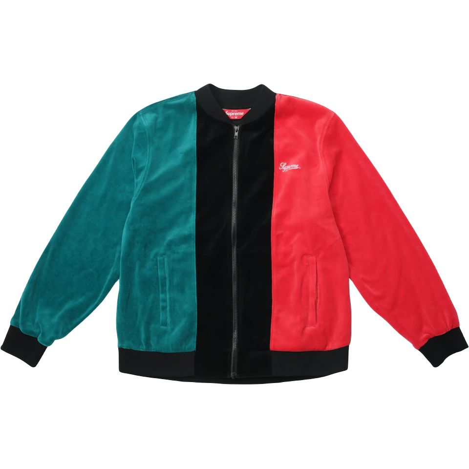 Supreme Velour Zip Up Jacket - Black Supreme