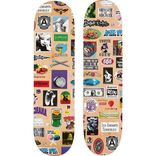 Supreme Stickers Skateboard - Natural Supreme
