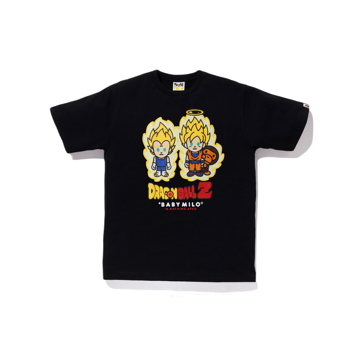 A Bathing Ape Super Saiyan Vegeta & Son Goku Baby Milo Tee - Black Bape