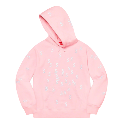 Supreme Embroidered S Hooded Sweatshirt - Light Pink Supreme