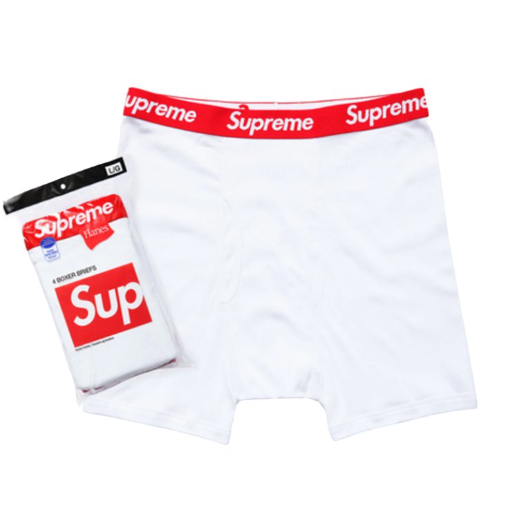 Supreme Hanes Boxer Briefs (4 Pack) - White Supreme