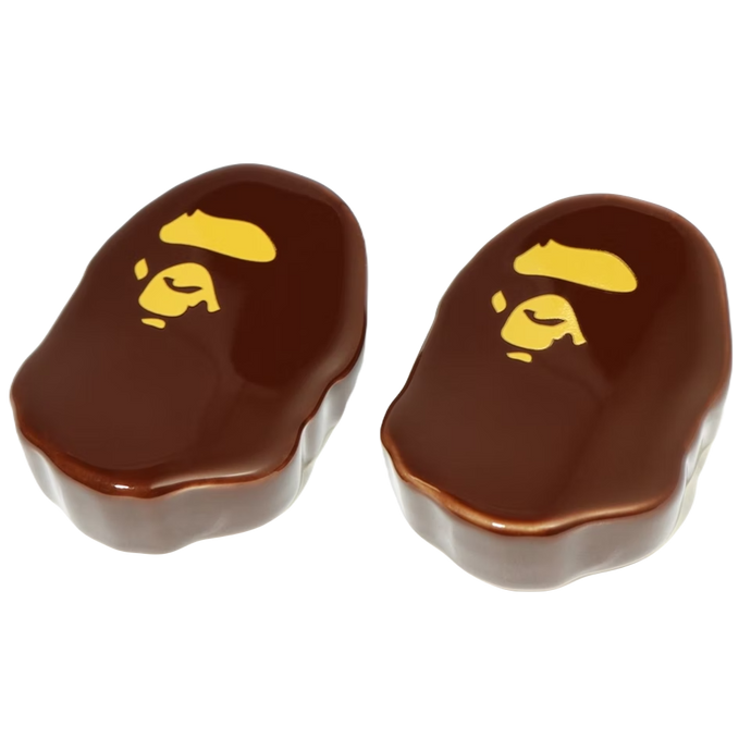 A Bathing Ape Ape Head Chopstick Rest Set - Brown