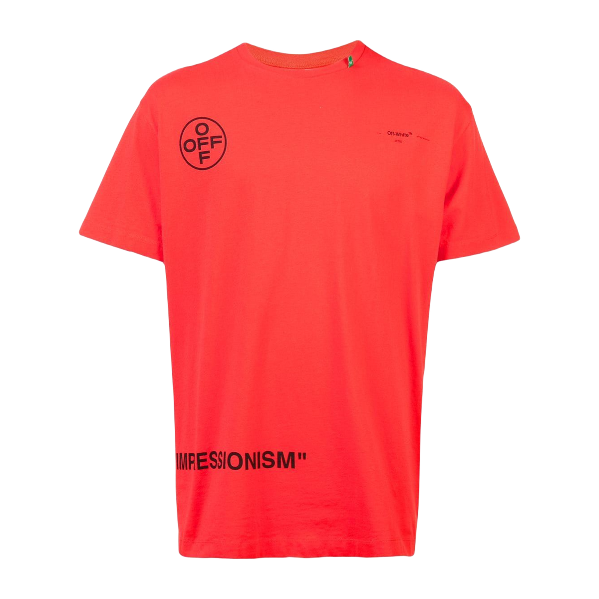 Off White Impressionism Diagonal Stencil Tee - Red OFF-WHITE