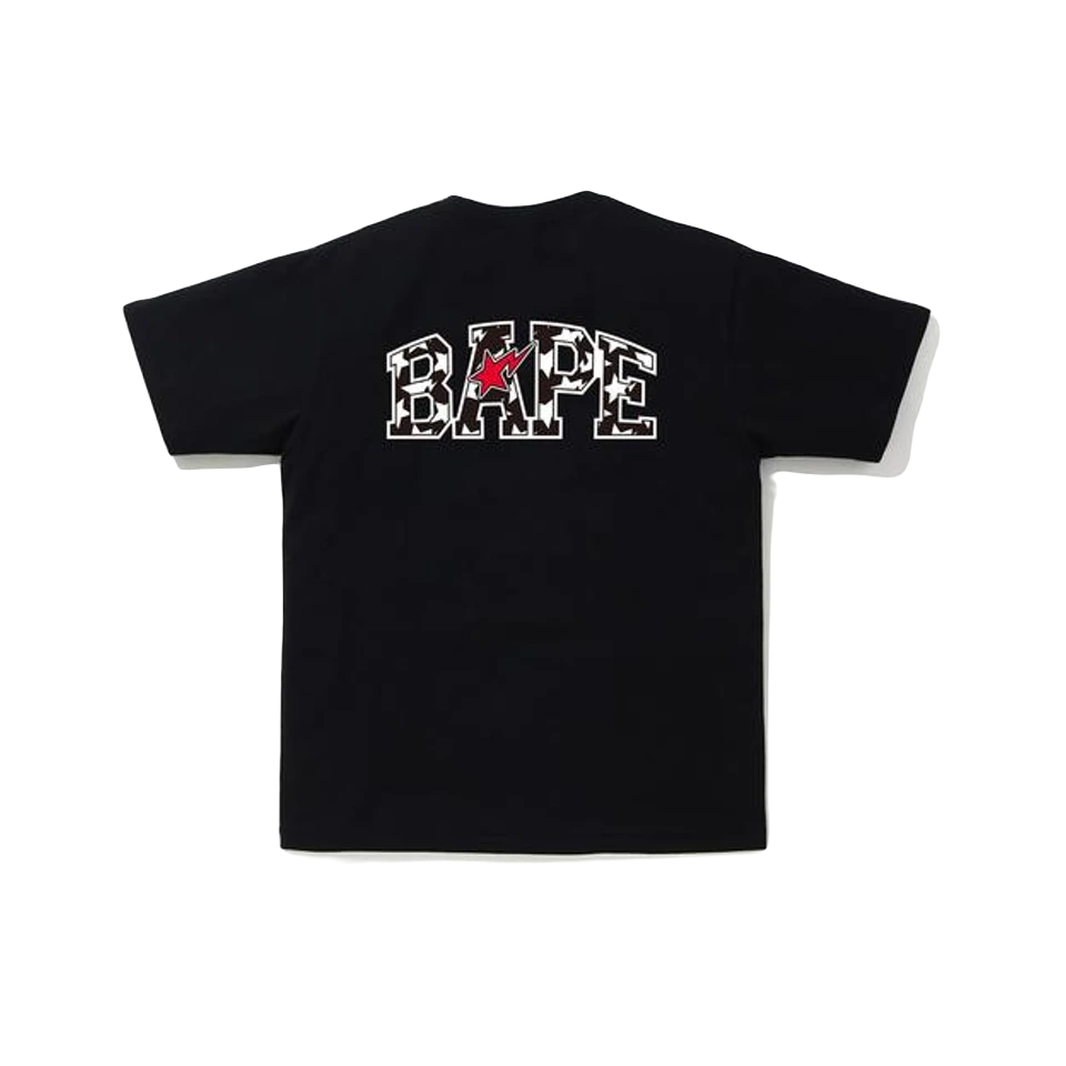 A Bathing Ape Sta Pattern Tee - Black Bape