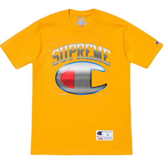 Supreme x Champion Chrome Logo Tee - Yellow - Used