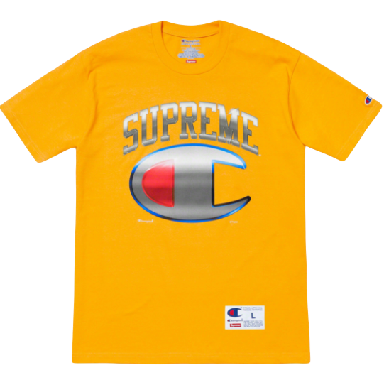 Supreme x Champion Chrome Logo Tee - Yellow - Used