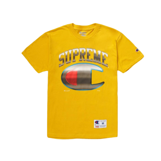 Supreme x Champion Chrome Logo Tee - Yellow Supreme