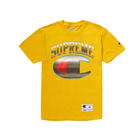 Supreme x Champion Chrome Logo Tee - Yellow