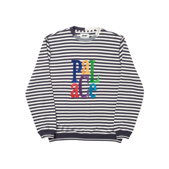 Palace Zig Zag Crew - Black/White Stripes Palace