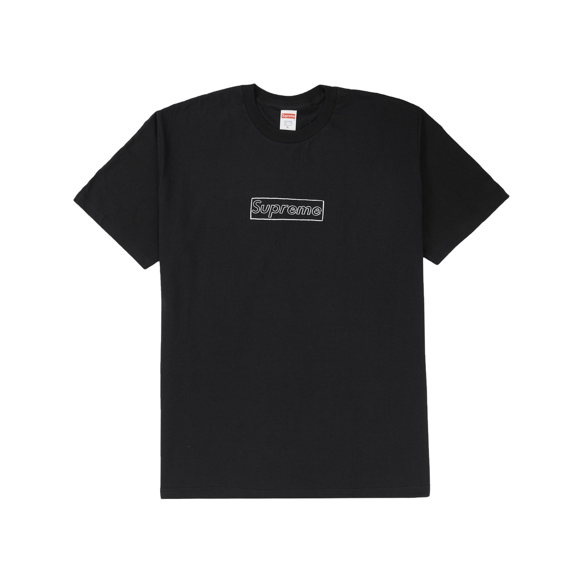 Supreme Kaws Chalk Logo Tee - Black - Used Supreme