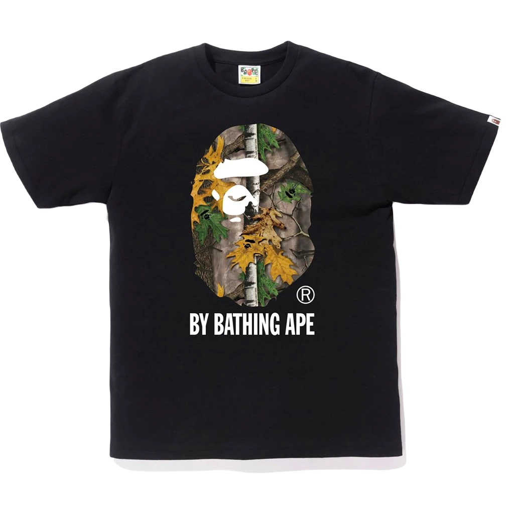 A Bathing Ape By Bathing Tee - Black/Forest Camo Bape